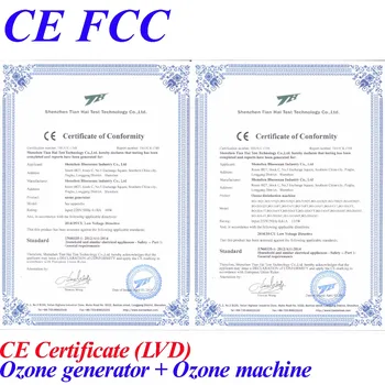 CE EMC LVD FCC commercial ozone generator water treatment