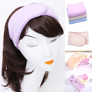 2017 New Women Girls New Pink Spa Wash Face Bath Shower Cosmetic Headbands Make Up Hair Band Accessories