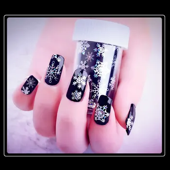 1 roll 120cm*4cm Christmas Snowflake & Ice Nail Foils Holographic Colorful Nail Art Transfer Sticker Paper Decorations