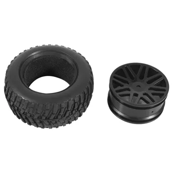 Hot 4Pcs Rubber Tires & Wheel Rims For Black 1:10 Short Course Truck Rally RC Car new arrivel