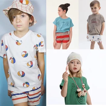 1-6Y 2017 Bobo Choses Boys Girls T Shirts Toddlers Baby T-shirt Summer Cotton Sports Children Kids Short Sleeve Tops Tee Clothes