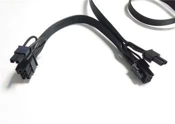 PCI-E GPU 6Pin Male to Dual 8Pin(6+2) Male Power Cable 60+20CM Y-type Adapter Cable 18AWG Ribbon Cable