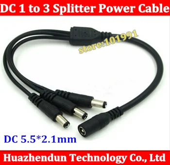 2pcs DC 1 Female to 3 Male Power Splitter DC Female 1 to Male 3 power Splitter Cable Jack for CCTV System