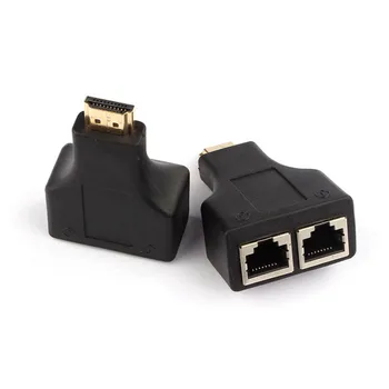 E5 CAT 5E Raliable 2017 HDMI To Dual Port RJ45 Network Cable Extender Over by Cat 5e / 6 1080p Follow the standard of IEEE-568B