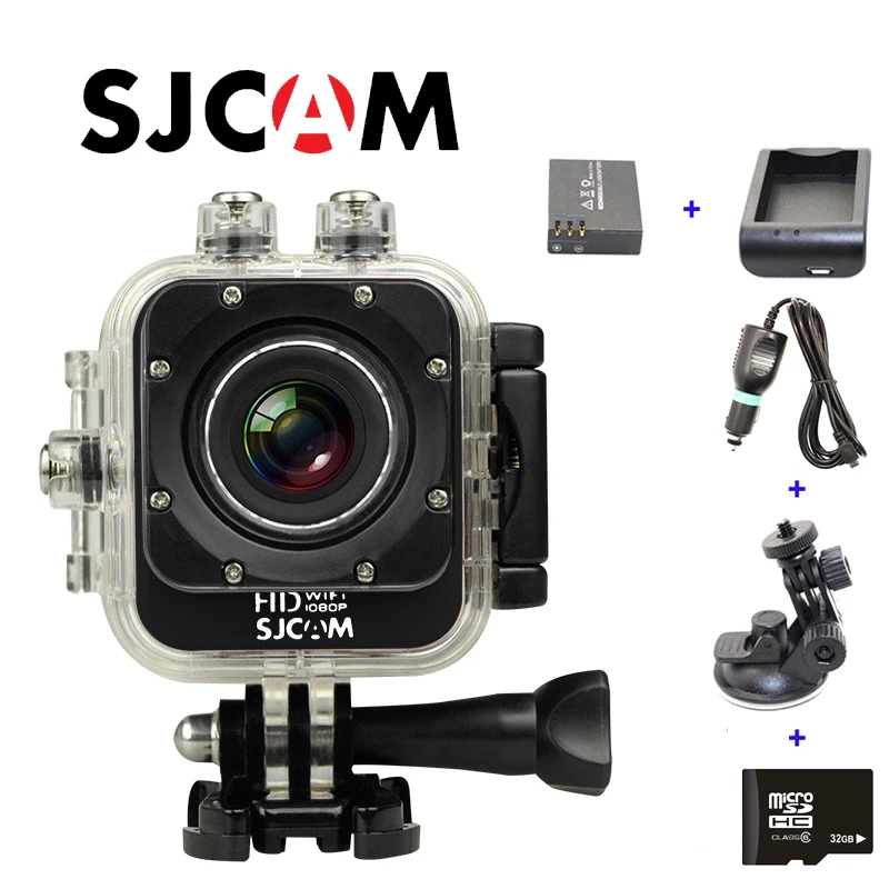 32GB+Original SJCAM M10 WiFi Full HD Sport Action Camera+Extra 1pcs battery+Battery Charger+Car Charger+Car Holder