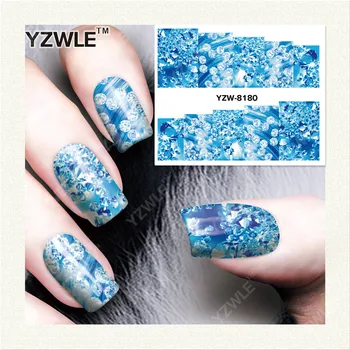 YZWLE 1 Sheet DIY Decals Nails Art Water Transfer Printing Stickers Accessories For Manicure Salon YZW-8180