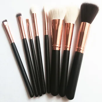 8 PCS Makeup Brushes Rose Gold Color Makeup Brush Sets Kits With Bag Brush Clutch Wooden Makeup Tool And Makeup Bag
