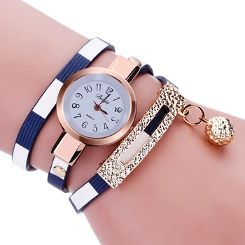 Mance famous brand woman watches 2016 Fashion luxury Women Clock Charm Wrap Around Leatheroid Quartz Wrist Watch montre femme