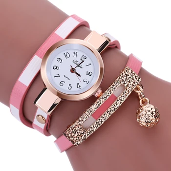 Mance famous brand woman watches 2016 Fashion luxury Women Clock Charm Wrap Around Leatheroid Quartz Wrist Watch montre femme