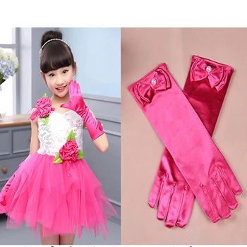 Kids Tutu Dress Girl Flower Dress Summer Girls Party Dresses with Gloves Fashion Dance Dress Kids Girls Clothes Ball Gown L198