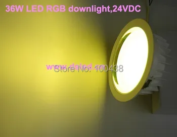 CE,DMX compitable,High power 36W RGB LED downlight,12*3W RGB tri-chip,EDISON,DS-CSL-61-36W-RGB,,24V DC