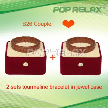 New couple fashion Health energy anion tourmaline bracelet POP RELAX PR-B26 Brown stone