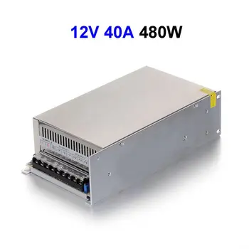 5pcs DC12V 40A 480W Switching Power Supply Adapter Driver Transformer For 5050 5730 5630 3528 LED Rigid Strip Light