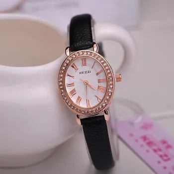 KEZZI Fashion Women Brand Watches Lady Leather Strap Wristwatches Quartz Casual Lady Dress Clock Relojes Mujer Relogios Feminino