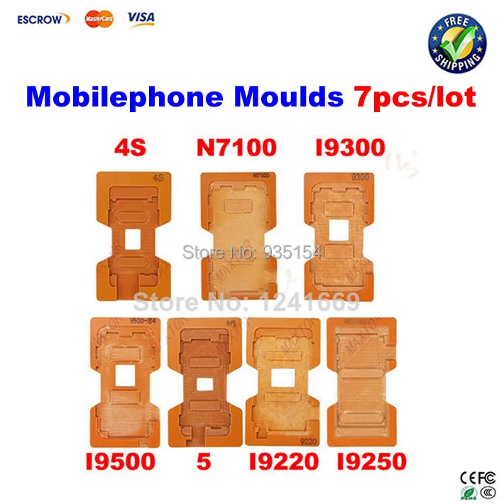 7 pcs screen Mould Molds for cellphone of LCD Touch Screen Separator for Samsung/Iphone/HTC/Nokia, lcd separator tool