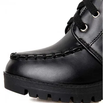 Aifour New Women Boots Zipper Lace Up Platform Boots Round Toe Mid High Heel Martin Boots for Women Bog Size 34-43 Sale