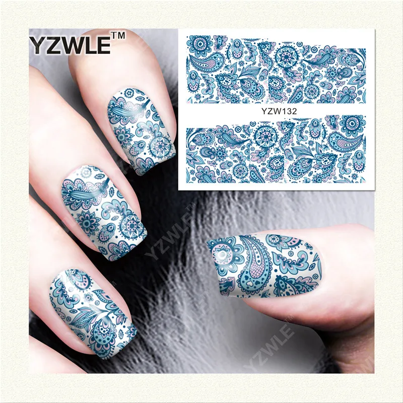 YZWLE 1 Sheet DIY Designer Water Transfer Nails Art Sticker / Nail Water Decals / Nail Stickers Accessories (YZW-132)