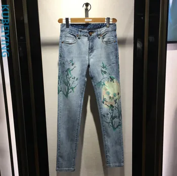 Slim Korean retro boys jeans metrosexual man winter Jeans Tight Denim Jeans Young men's jeans stretch pants
