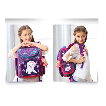 2017 Fashion Brand Trolley Waterproof Backpack for Children School Bags for Girls 3D Print Orthopedic Kids Schoolbag