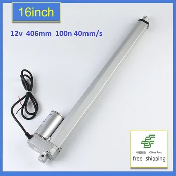 406mm/16inch Stroke100N/22.5Lbs Load Force 40mm/s DC12V Electric Linear Actuator Motor micro linear actuator China ping