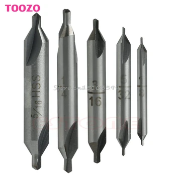 5Pcs HSS Center 60 degrees Spotting Drill Bits Combined Countersink High Speed Tool #G205M# Quality