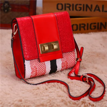 2016 New Women Lady Designer Artificial Leather Serpentine Handbags Small Phone Handbag Flap Shoulder Bag Messenger Bags
