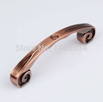 Hole CC 96mm/128mm red copper color European style Kitchen cabinet Furniture vintage Handle drawer handle pulls