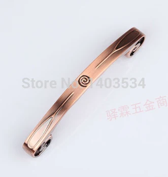 Hole CC 96mm/128mm red copper color European style Kitchen cabinet Furniture vintage Handle drawer handle pulls