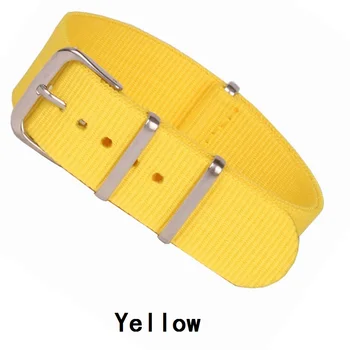 New Yellow Watch Band Classic 18 20 22 mm Army Military nato fabric Nylon Watch watchbands Woven Straps Bands Buckle belt 20mm