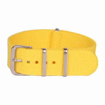 New Yellow Watch Band Classic 18 20 22 mm Army Military nato fabric Nylon Watch watchbands Woven Straps Bands Buckle belt 20mm