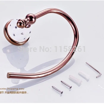 European Style Brass Towel Ring Rose Gold Plated Wall Hanger Ring Bathroom Towel Holder Bathroom Accessories