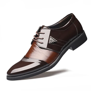 Spring model of business with dress shoes Man pointed wedding shoe fashion big yards single shoe leather shoes
