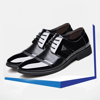 Spring model of business with dress shoes Man pointed wedding shoe fashion big yards single shoe leather shoes
