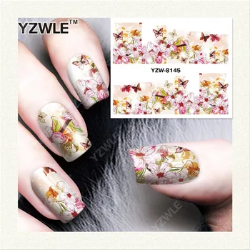 YZWLE 1 Sheet DIY Nails Art Deals Water Transfer Printing Stickers Accessories For Manicure Salon YZW-8145