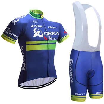 2017 uci team ORICA Cycling jersey bike shorts set quick dry Ropa Ciclismo MTB bicycle wear mens BICYCLING Maillot Culotte suit