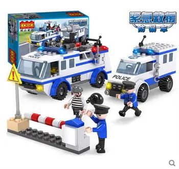 COGO 13913 Police Series riot vans Car 386pcs Building Block Sets Educational DIY Bricks Toys