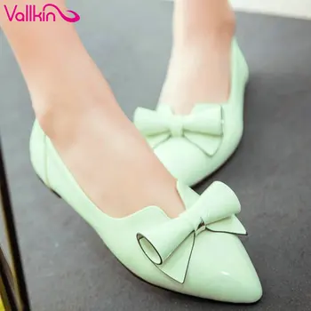 VALLKIN Size 11 12 Women Spring Autumn Shallow Mouth Thick Low Heel Pumps Sweet Women Slip on Pointed Toe Fashion Casual Shoes