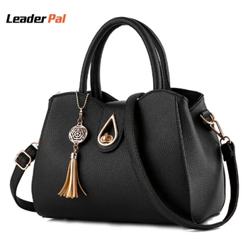 Luxury Brand Women Leather Handbags 2017 Fashion Tassel Women Messenger Bags Spring Casual Tote Bag Big Shoulder Bags For Woman