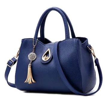 Luxury Brand Women Leather Handbags 2017 Fashion Tassel Women Messenger Bags Spring Casual Tote Bag Big Shoulder Bags For Woman