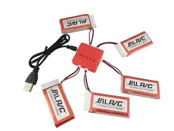 BLLRC hot model aircraft aircraft battery for SYMA X5S X5SC X5SW helicopter battery 3.7V 1200mah 5PCS and 5 in 1 charger
