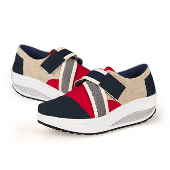 Mixed Colors Sapatos Femininos Summer Shoes Women's Hook Loop Fashion for Women Swing Wedges fitness Canvas
