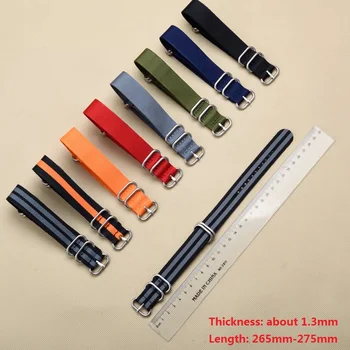 New 5 Ring Watchband Military Quality Nylon ZULU NATO 16mm 18mm 20mm 22mm 24mm For G10 Watch Strap Black Navy Multiple color