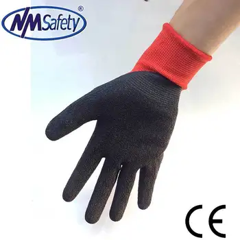 NMSafety Red Polyester/ Nylon Knitted Dipping/Coating Rubber/Latex Garden Glove