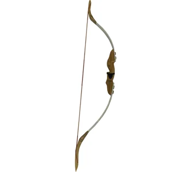1pc Archery Traditional Bow Draw Weight 35lbs Recurve Longbow Takedown With Decorative Pattern
