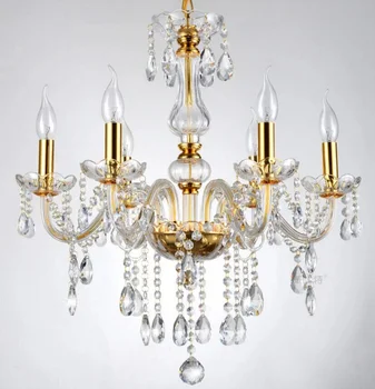 6 Arms Modern Crystal Chandelier Lustre Light , with K9 Crystal Pendants (P CCSP8006-6) D550mmXH600mm
