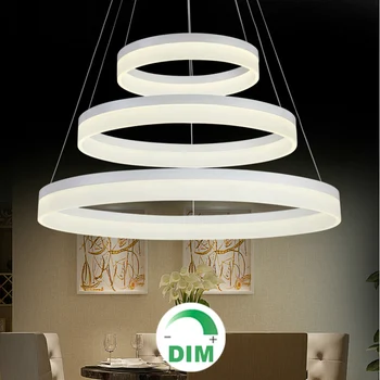 Modern round ring circular dimming LED chandelier light Dimmable hanging lamp Dimming light pendant lamp dimmable