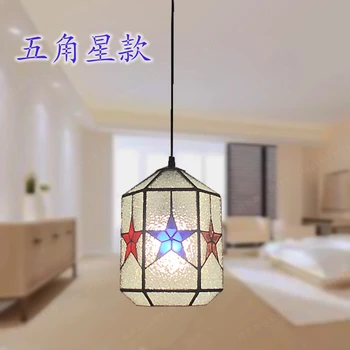 Free DeliveryThe The new clover pendant glass Piaochuang Tiffany bar creative personality corridor lamp simple modern lighting