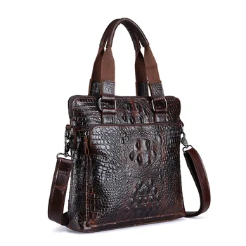 Maillusion Men Vintage Briefcase Business Shoulder Top Cow Genuine Leather Messenger Bags Alligator Casual Tote Male Travel Bags