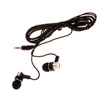 FFFAS Practical Earphones Standard Noise Isolating In-ear Earphone 1.1M Reflective Fiber Cloth Line 3.5mm Stereo Earbuds