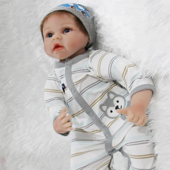 55cm Soft Body Silicone Reborn Baby Doll Toy For Girls NewBorn boy Baby Birthday Gift To Child Bedtime doll toys bonecas